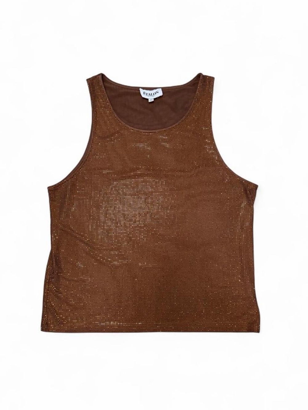 Étalon by Steve Canar Brown Rhinestone Crystal Tank Top Men’s Medium Y2K Clubwea